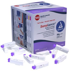Dynarex SensiLance Safety Lancet, 28 Gauge, 1.8 mm Depth Gauge Retractable Pressure Activated Finger- BX/100