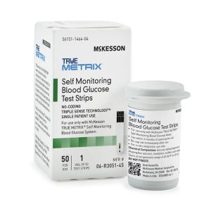 McKesson TRUE METRIX Blood Glucose Test Strips, Self Monitoring Blood Glucose System - Box of 50