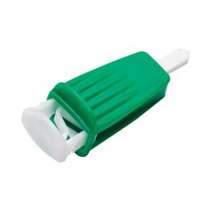 Assure Lance Safety Lancet, 21 gauge, 1.8 mm Depth Gauge Protective Safety Cap Push Button Activation Finger, Green - BX/100