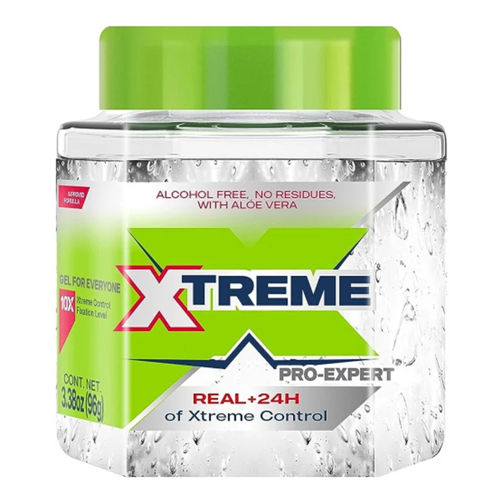 Xtreme Pro-Expert Clear Styling Hair Gel, 24-Hours Control with Aloe Vera 3.38oz - Image 1